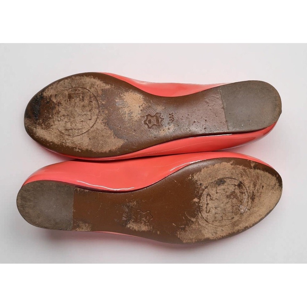 TORY BURCH Dakota LOAFER Rose Pink Lobster Red Ballet PATENT LEATHER Sz 6.5 - Picture 9 of 9